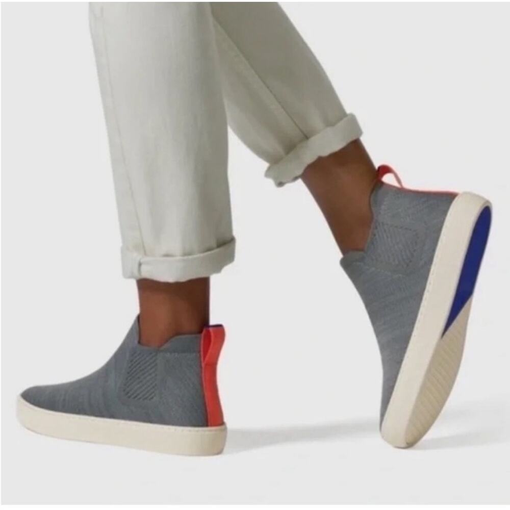 Rothy’s | The Chelsea Boot Mountain Grey Sneaker Gray Knit Slip-On Bootie Size 9